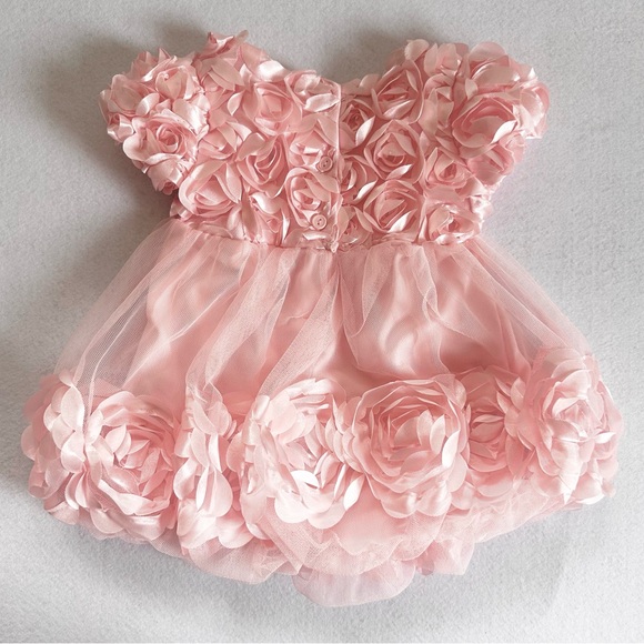 2 pc. Set Pink Floral Baby Dress 6-9 months - Picture 6 of 10